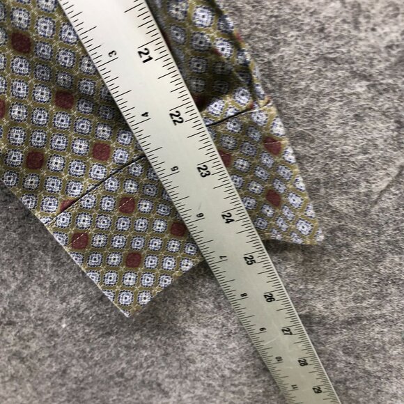 Kurt River Long Sleeve Shirt Mens S Slim Fit Olive Green Burgundy Geo Print - Picture 10 of 10